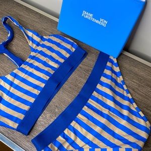 Diane Von Furstenberg Blue and Gold Bikini